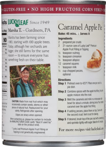 Lucky Leaf® Premium Apple Fruit Filling or Topping Perspective: back