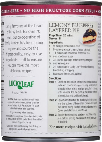 Lucky Leaf Premium Blueberry Fruit Filling & Topping Perspective: back