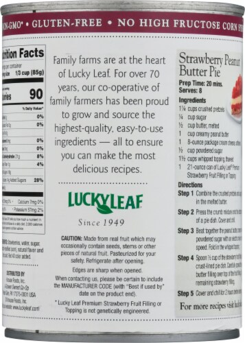 Lucky Leaf® Premium Stawberry Fruit Filling and Topping Perspective: back
