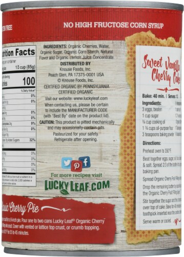 Lucky Leaf® Cherry Organic Fruit Filling Perspective: back