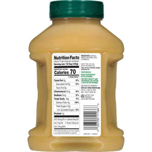 Tree Top® No Sugar Added Apple Sauce Perspective: back