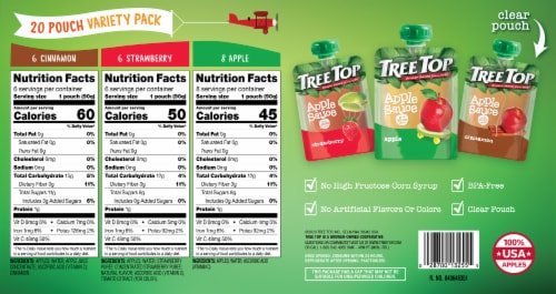 Tree Top Cinnamon Apple & Strawberry Apple Sauce Variety Pack Perspective: back