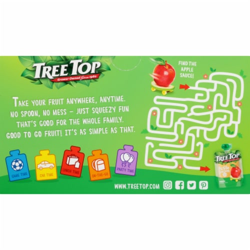 Tree Top® No Sugar Added Applesauce Pouches Perspective: back