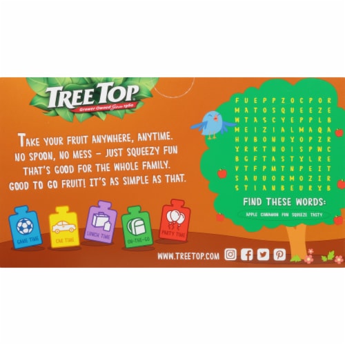 Tree Top® Cinnamon Apple Sauce Pouches Perspective: back