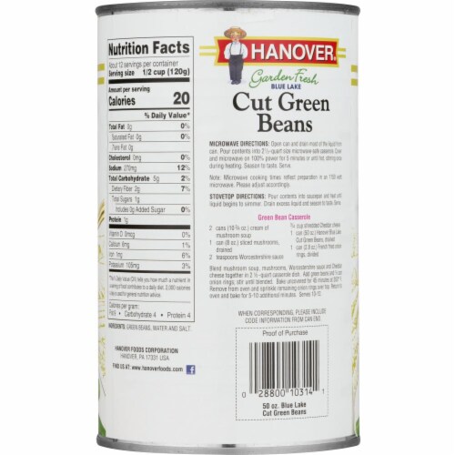 Hanover Garden Fresh Blue Lake Cut Green Beans Perspective: back