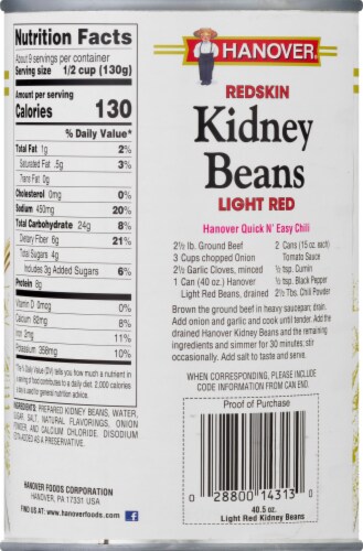 Hanover® Redskin Light Red Kidney Beans Perspective: back