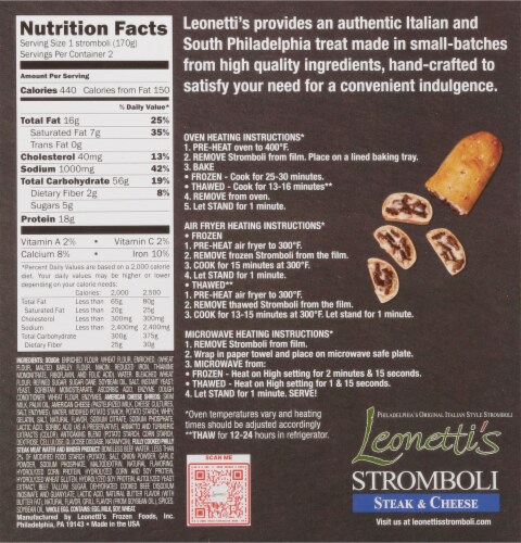 Leonetti's Steak & Cheese Stromboli Perspective: back