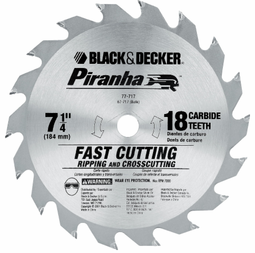 BLACK + DECKER Piranha 18T Carbide Saw Blade Perspective: back