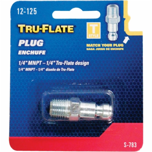 Tru-Flate 1/4 In. MNPT T-Style Steel Plug 12-125 Perspective: back