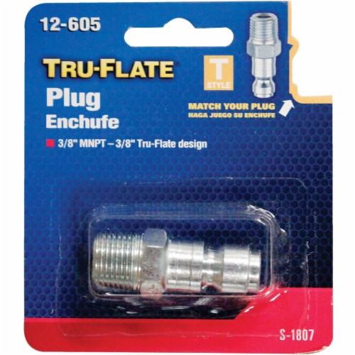 Tru-Flate 3/8 In. MNPT T-Style Steel Plug 12-605 Perspective: back