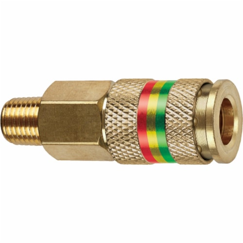 Tru-Flate Combo-Coupler 1/4 In. MNPT Brass Coupler 13-513 Perspective: back