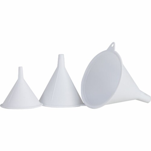 Three-Piece Plastic Funnel Set - White Perspective: back