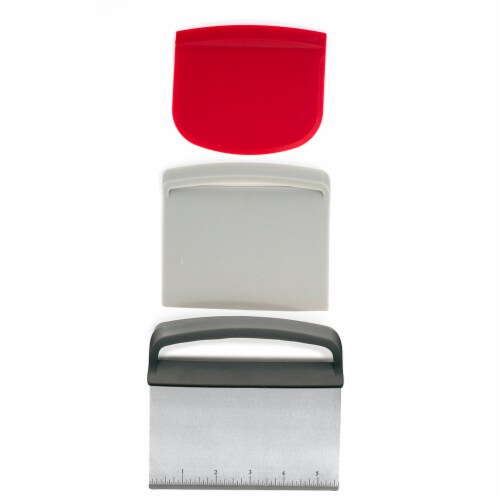 Norpro Nested Chopper and Scraper Set, Set of 3 Utensils, Red and Gray Perspective: back