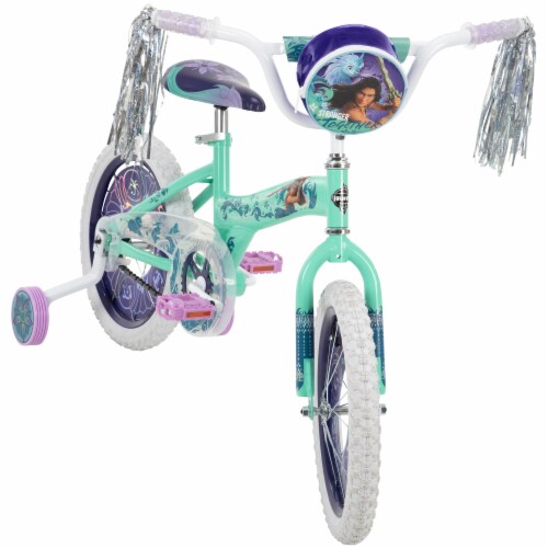 Huffy Disney's Raya Kid's Bike With Training Wheels - Green/Purple - Perspective: back