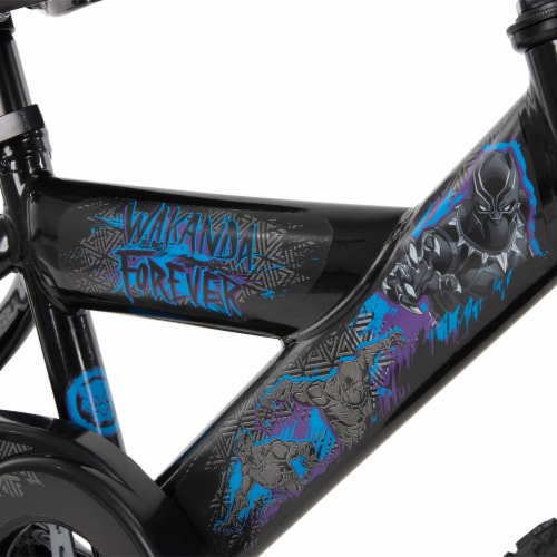 Huffy Marvel Black Panther Kid's Bike With Training Wheels - Black Perspective: back