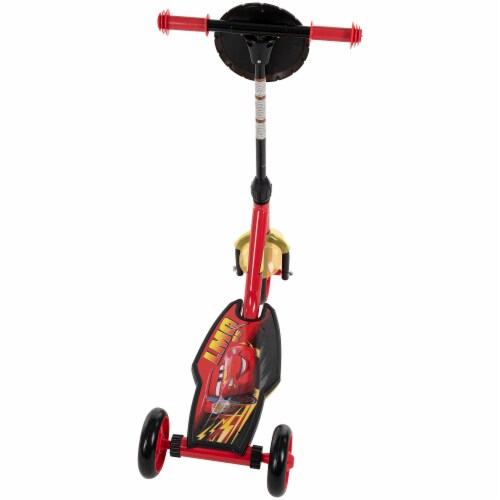 Huffy Disney's Cars Electro-Light 3 Wheeled Scooter - Red Perspective: back