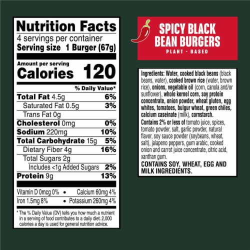 MorningStar Farms® Spicy Black Bean Plant Based Veggie Burgers Perspective: back