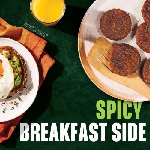 MorningStar Farms® Veggie Breakfast Hot and Spicy Vegan Sausage Patties Perspective: back