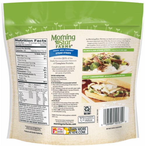 Morningstar Farms Veggie Meal Starters Steak Strips Perspective: back