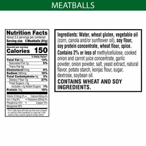MorningStar Farms® Meal Starters Original Vegan Meatballs Perspective: back