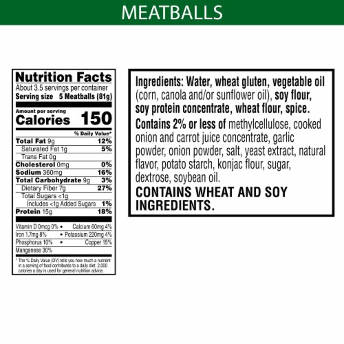 MorningStar Farms® Meal Starters Original Vegan Meatballs Perspective: back
