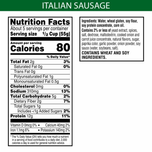 MorningStar Farms® Meal Starters Meatless Italian Sausage Veggie Crumbles Perspective: back