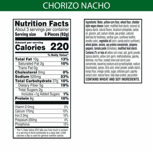 MorningStar Farms Veggitizers Chorizo Nacho Nacho Bites Perspective: back