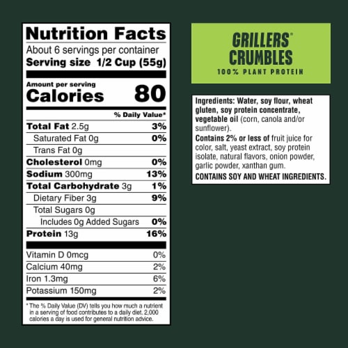 MorningStar Farms® Meal Starters Grillers Veggie Crumbles Perspective: back