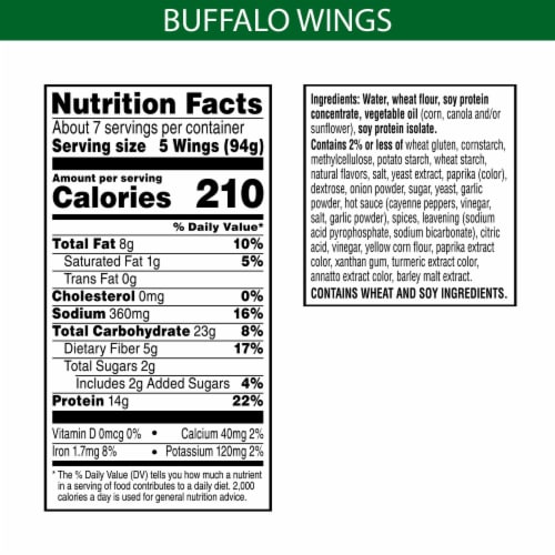 MorningStar Farms® Buffalo Family Size Vegan Chik'n Wings Perspective: back