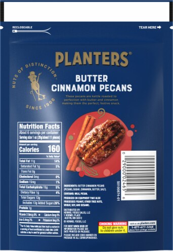Planters® Butter Cinnamon Pecan Snack Nuts Perspective: back