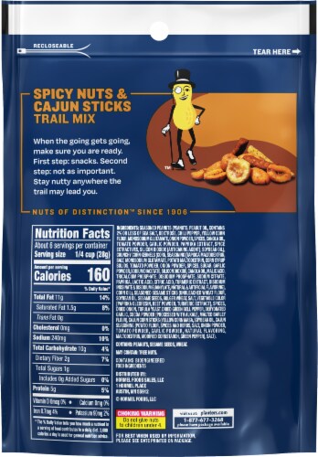 Planters® Spicy Nuts & Cajun Sticks Trail Mix Perspective: back