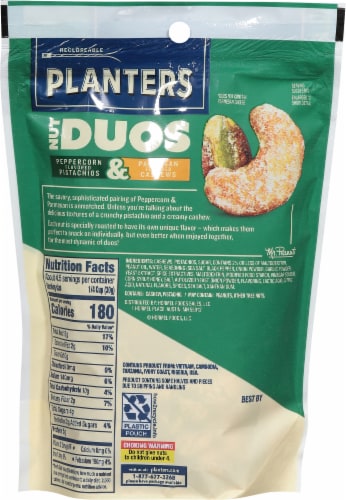 Planters® Peppercorn Pistachio & Parmesan Cashews Nut Duos Perspective: back