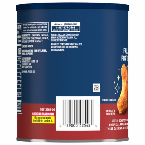 Planters Apple Cider Donut Cashews 13oz Perspective: back