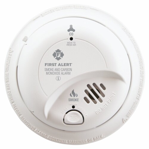 First Alert Hardwired 120V Ionization Carbon Monoxide and Smoke Alarm Perspective: back