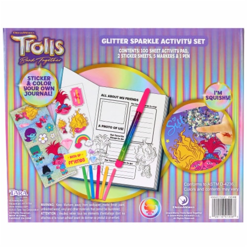 DreamWorks Trolls Band Together Glitter Sparkle Activity Set Perspective: back