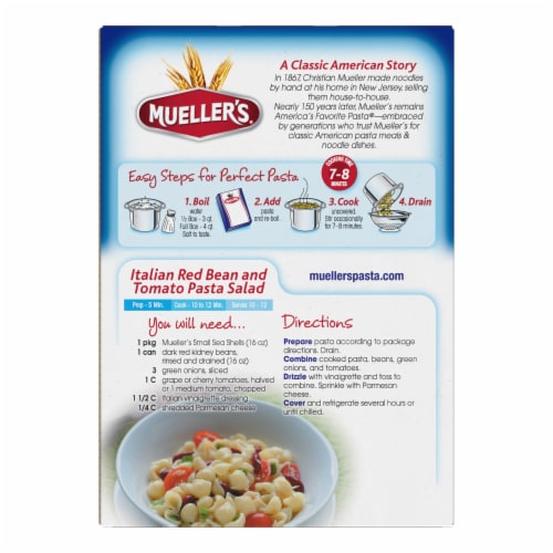 Mueller's® Small Shells Pasta Perspective: back