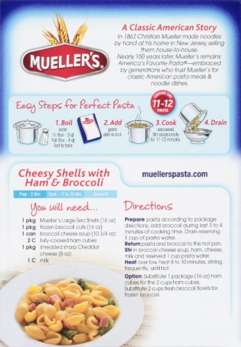 Mueller's Large Pasta Sea Shells Perspective: back