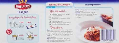 Mueller's Lasagna Noodles Perspective: back