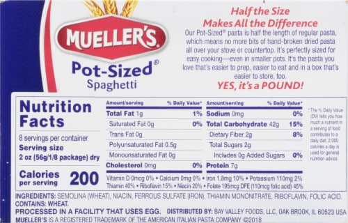 Mueller's® Pot-Sized Spaghetti Perspective: back