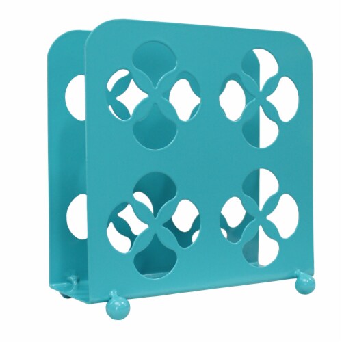 Home Basics Napkin Holder Trinity - Turquoise Perspective: back