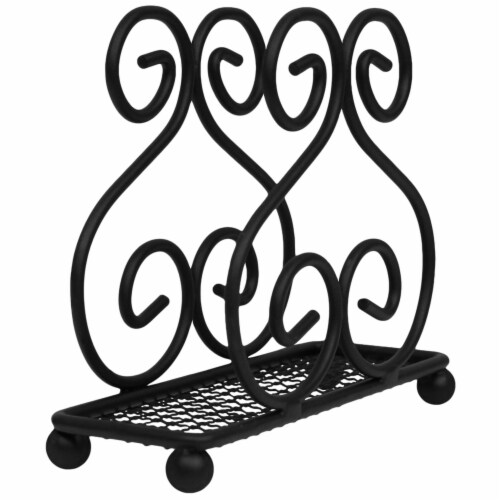 Blue Donuts Scroll Collection Black Napkin Holder Perspective: back