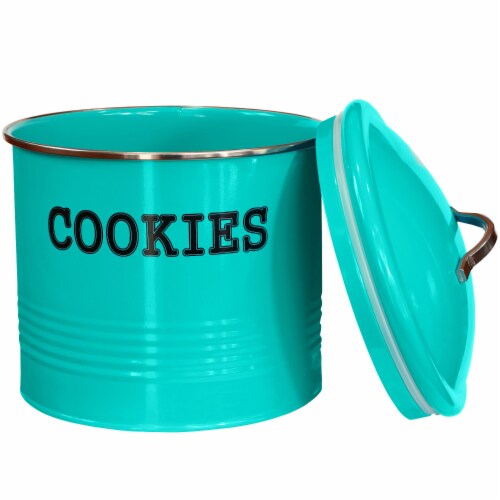 Blue Donuts Tin, Turquoise Cookie Jar, 1 Unit - Fry's Food Stores