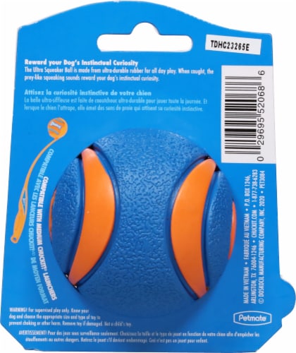 Chuckit® Ultra Squeaker Ball Dog Toy - Medium Perspective: back