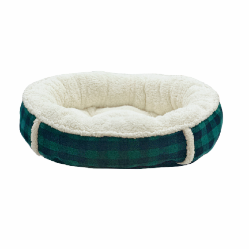 Aspen Pet Oval Plaid Bolster Lounger Perspective: back