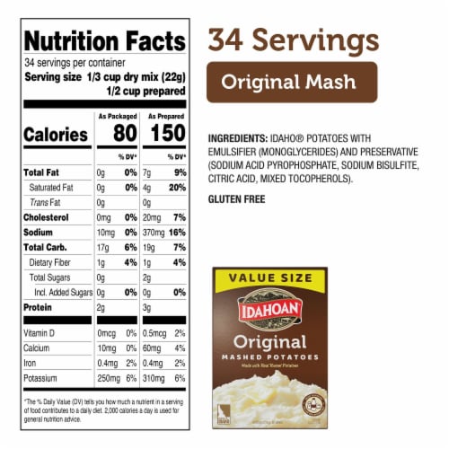 Idahoan® Original Mashed Potatoes Value Size Perspective: back