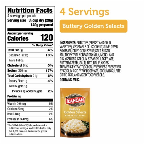 Idahoan Buttery Golden Selects® Mashed Potatoes Perspective: back
