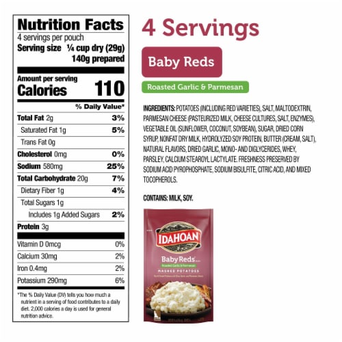 Idahoan Baby Reds with Roasted Garlic & Parmesan Mashed Potatoes Perspective: back