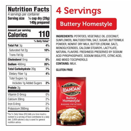 Idahoan® Buttery Homestyle® Mashed Potatoes Perspective: back