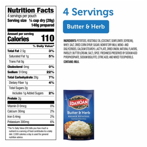Idahoan® Butter & Herb Mashed Potatoes Perspective: back