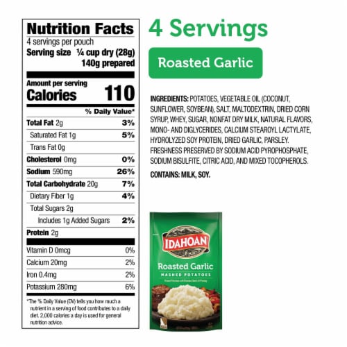 Idahoan® Roasted Garlic Mashed Potatoes Perspective: back